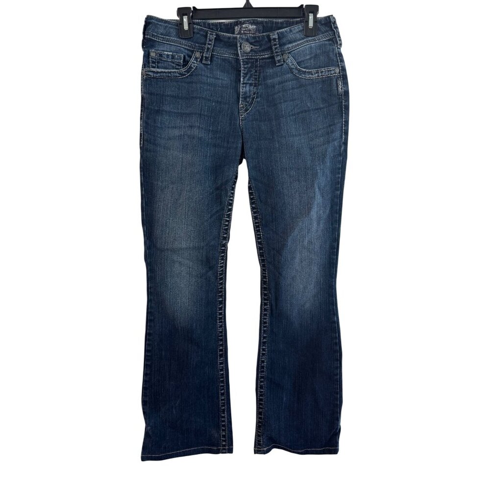 Silver Jeans Co. Suki Surplus Bootcut Jeans W29/L32 Distressed Design Dark Wash